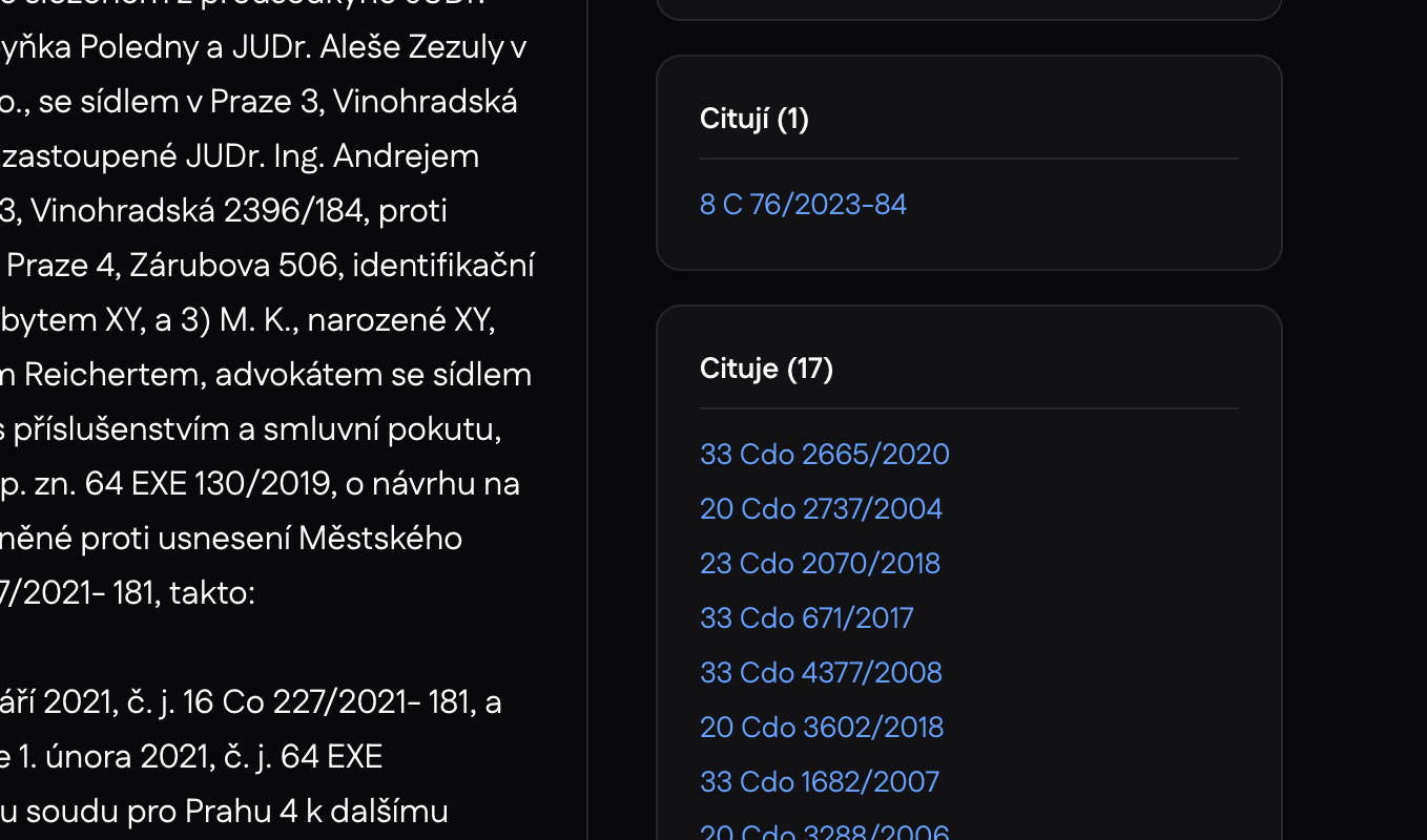 Mapa judikatury: Jak zjistit, které rozhodnutí cituje konkrétní rozsudek?